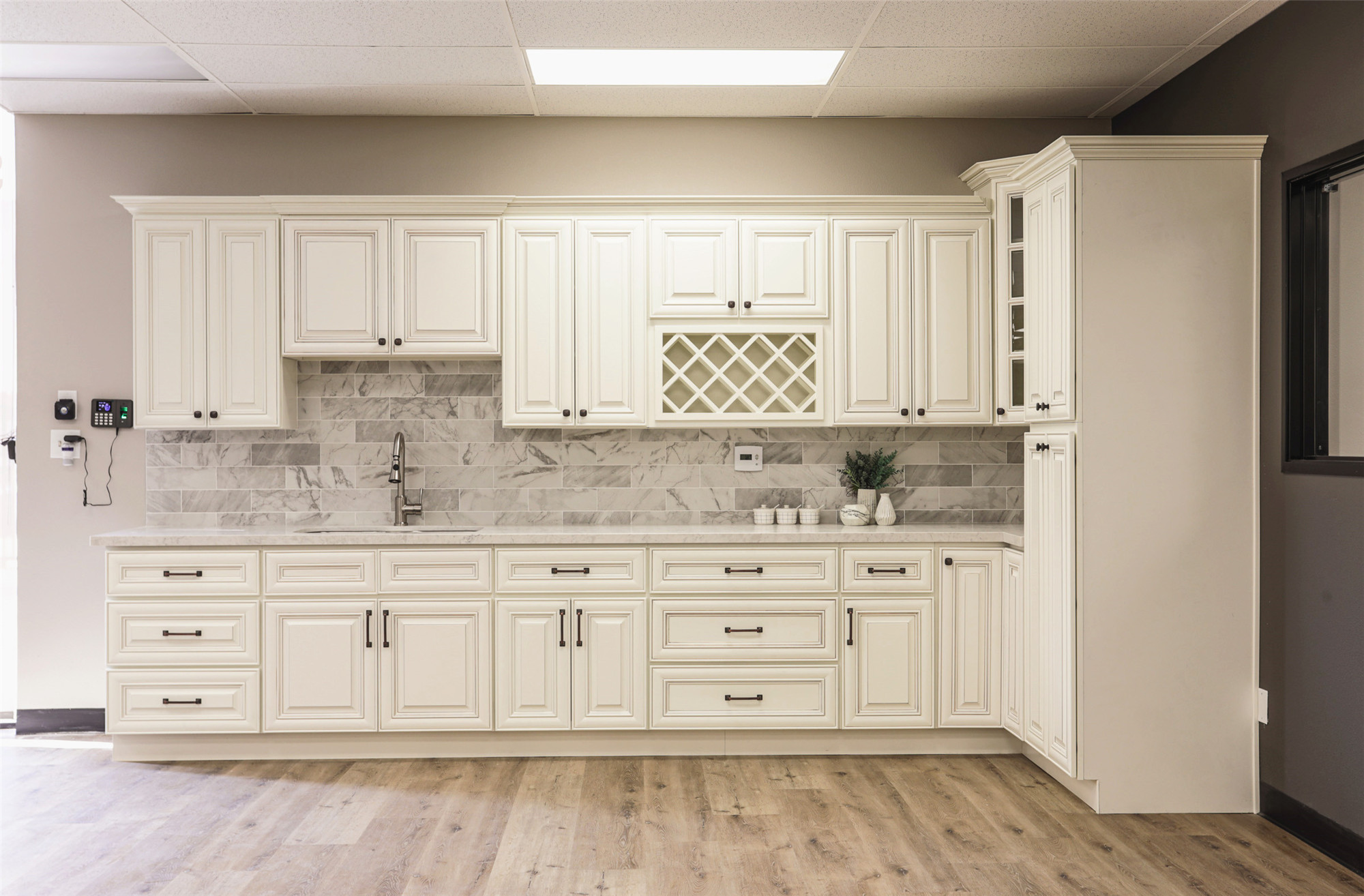 Modern antique white kitchen cabinets