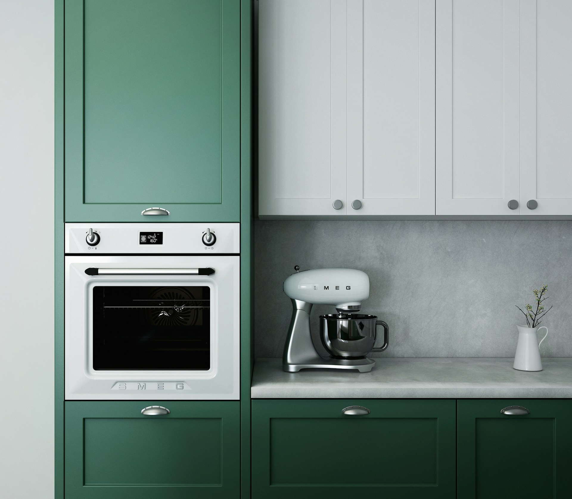 Modern kitchen with classic shaker cabinets