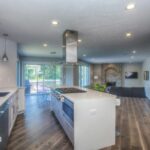 Modern kitchen with white cabinets